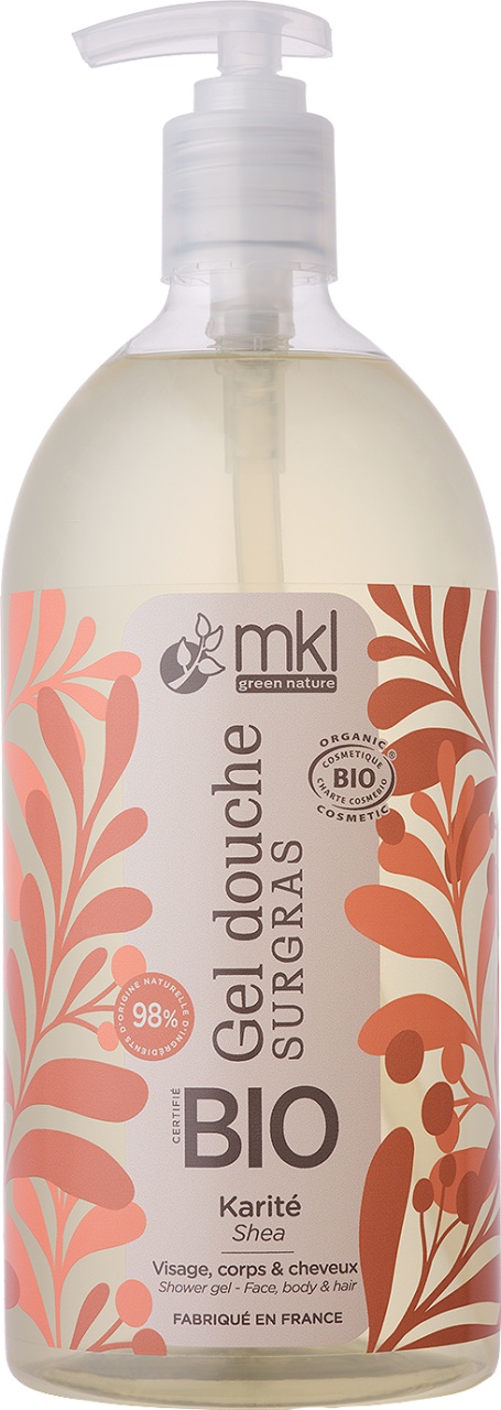 MKL Green Nature Gel De Duș Rehidratant Unt De Shea Față/Corp/Păr Organic 1L