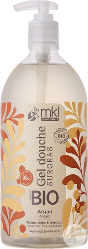 MKL Green Nature Gel De Duș Ultra Hridatant Bio Cu Ulei De Argan Pentru Față/Corp/Păr 1l