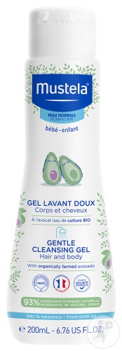 Mustela Bébé-Enfant Gel De Curățare Delicat Pentru Corp Și Păr Piele Normală Flacon 200ml