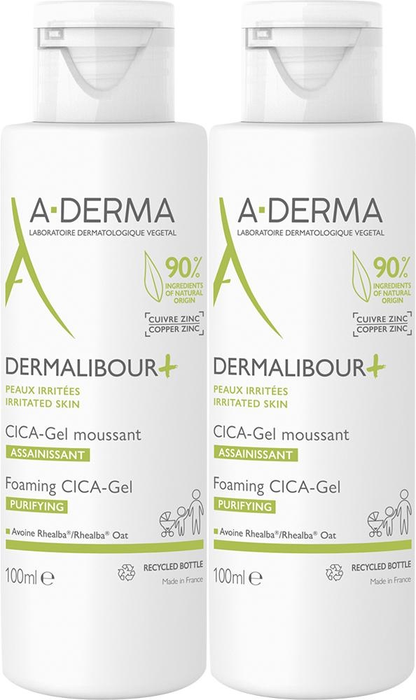 A-Derma Dermalibour+ Cica Gel Spumant De Curățare Ovăz Rhealba Ten Iritat 2x100ml