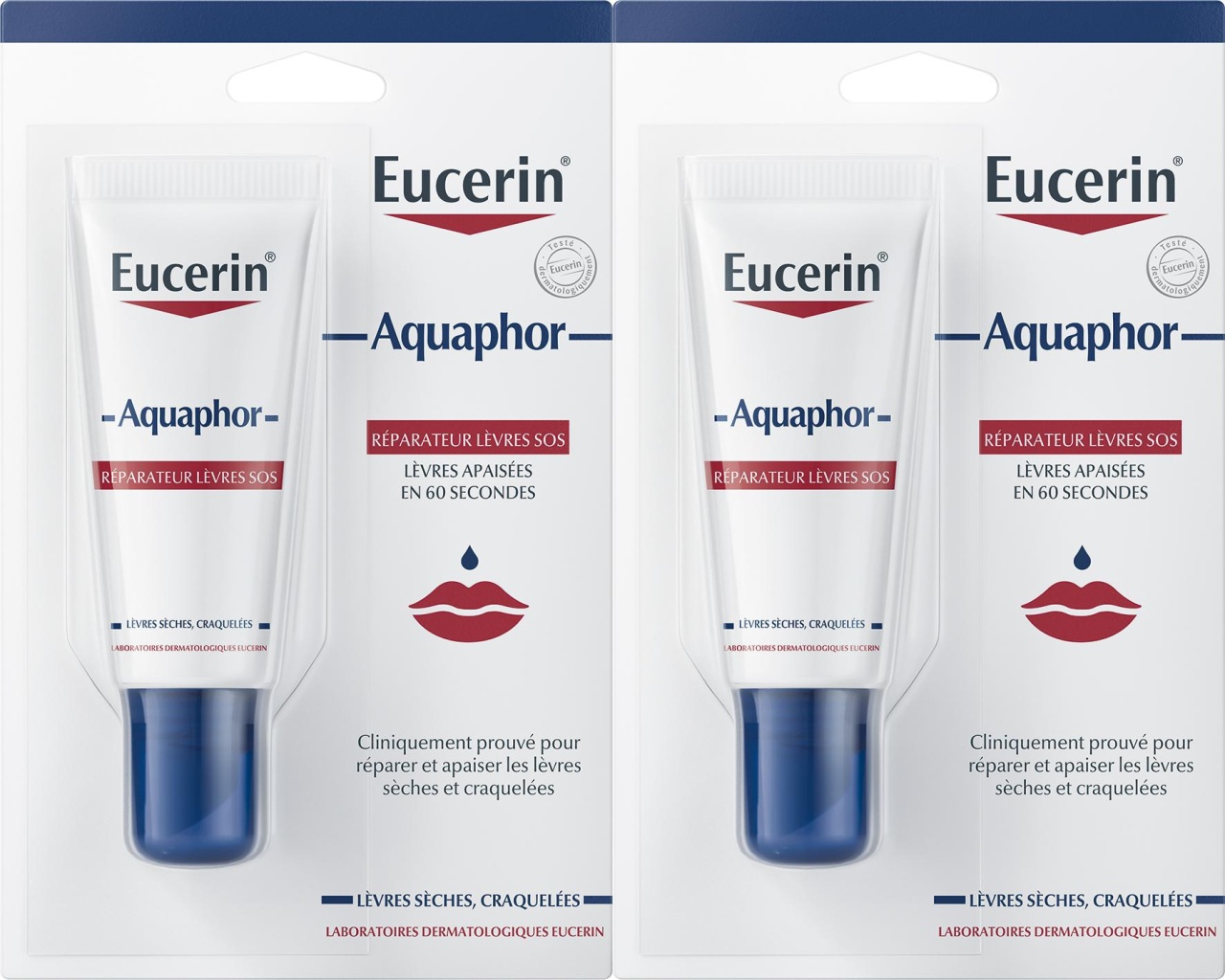 Eucerin Aquaphor Balsam De Buze Reparator SOS Tub 2x10ml