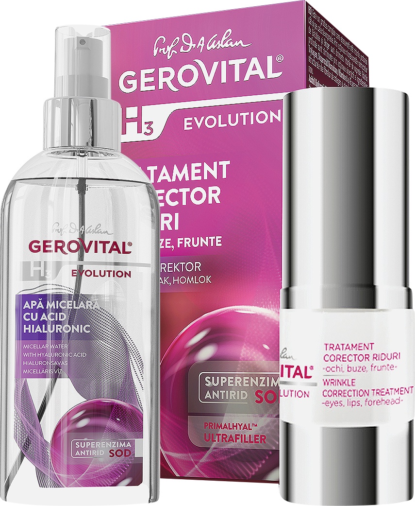 Gerovital H3 Evolution Apă Micelară + Tratament Corector Riduri Ochi/Buze/Frunte