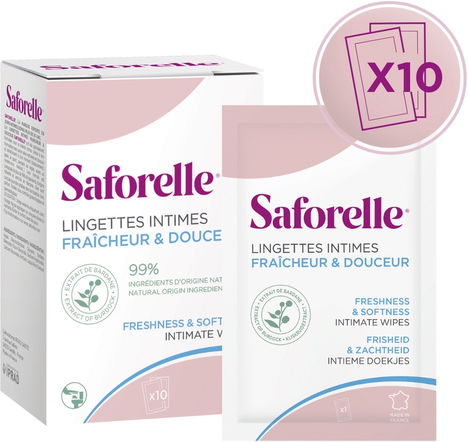 Saforelle Șervețele Intime Biodegradabile 10 Bucăți