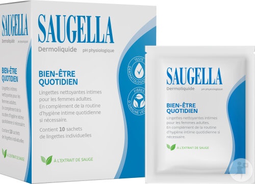 Saugella Dermoliquide Șervețele De Curățare Intimă 10 Bucăți