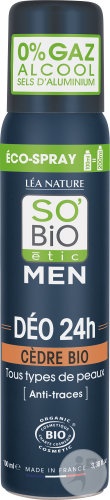 So'Bio Étic Men Deodorant 24h Anti-Urme Cu Cedru Spray 100ml
