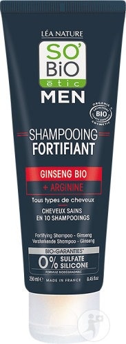 So'Bio Étic Men Șampon Revigorant Cu Ginseng Organic + Arginină Tub 250ml