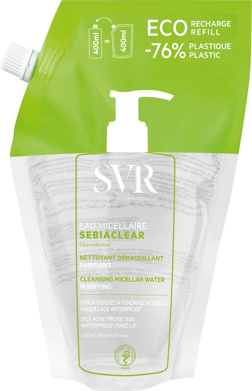 SVR Sebiaclear Apă Micelară Demachiantă Purifiantă Ten Acneic Gras Rezervă 400ml