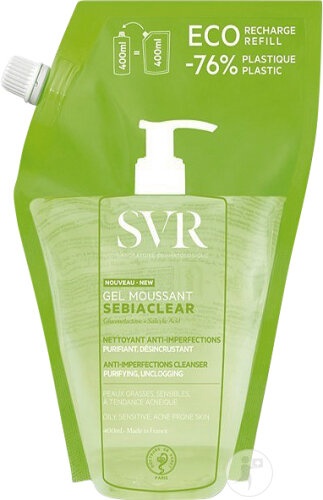 SVR Sebiaclear Gel Spumant De Curățare Anti-Imperfecțiuni Rezervă Eco 400ml