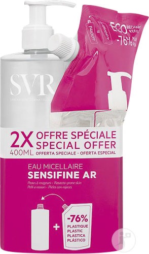 SVR Sensifine AR Eau Micellaire Apa Micelară Calmantă Anti-Roșeață Flacon 400ml + Rezervă 400ml