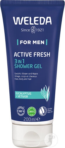 Weleda Men Active Fresh Gel De Duș 3în1 Bio Pentru Față/Corp/Păr 200ml
