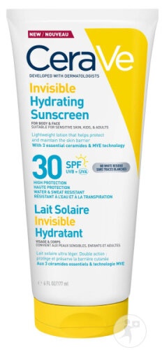 Cerave Invisible Sun Factor De Protecție Solară Hidratantă Invizibilă SPF30 177ml