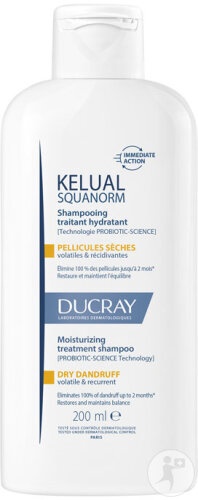 Ducray Kelual Squanorm Șampon Hidratant Anti-Mătreață Pentru Scalp Uscat 200ml