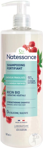 Natessance Șampon Fortifiant Reparator Ulei De Ricin Și Keratină Vegetală 500ml