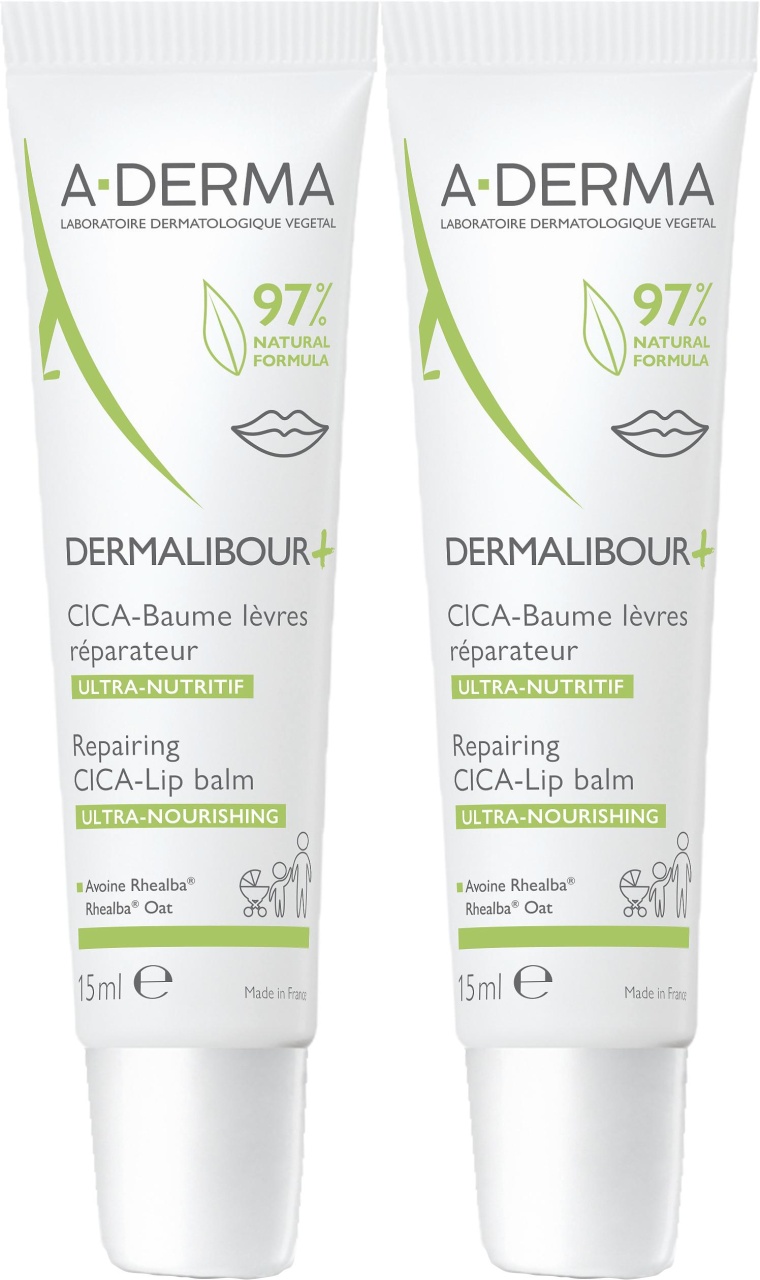A-Derma Dermalibour+ Cica Balsam De Buze Reparator Și Ultra-Nutritiv 2x15ml