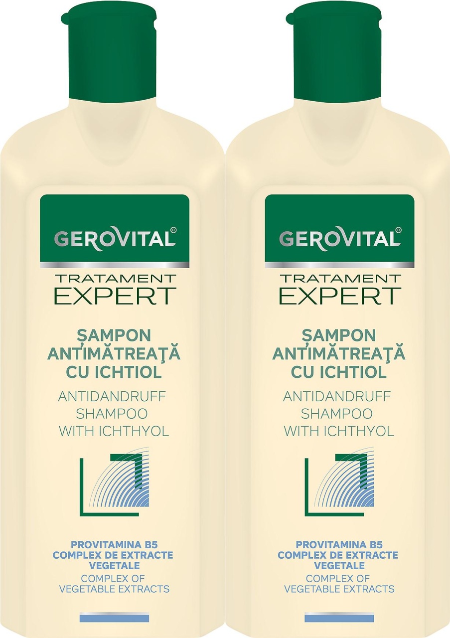 Gerovital Tratament Expert Șampon Antimătreață Cu Ichtiol 2x250ml