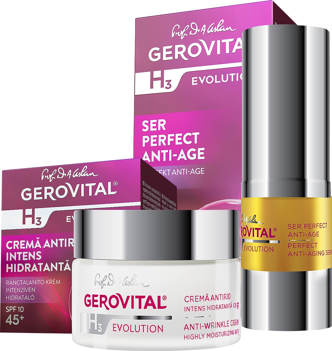 Gerovital H3 Evolution Cremă Antirid SPF10 + Ser Perfect Anti-Age