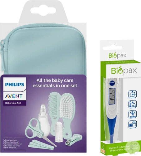 Philips Avent Trusă De Îngrijire Pentru Bebe Cu Termometru Biopax SCH401/21 1 Set