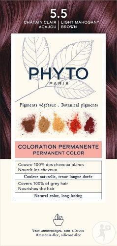 Phyto Phytocolor Vopsire Permanentă Păr 5.5 Castaniu Căprui 1 Kit