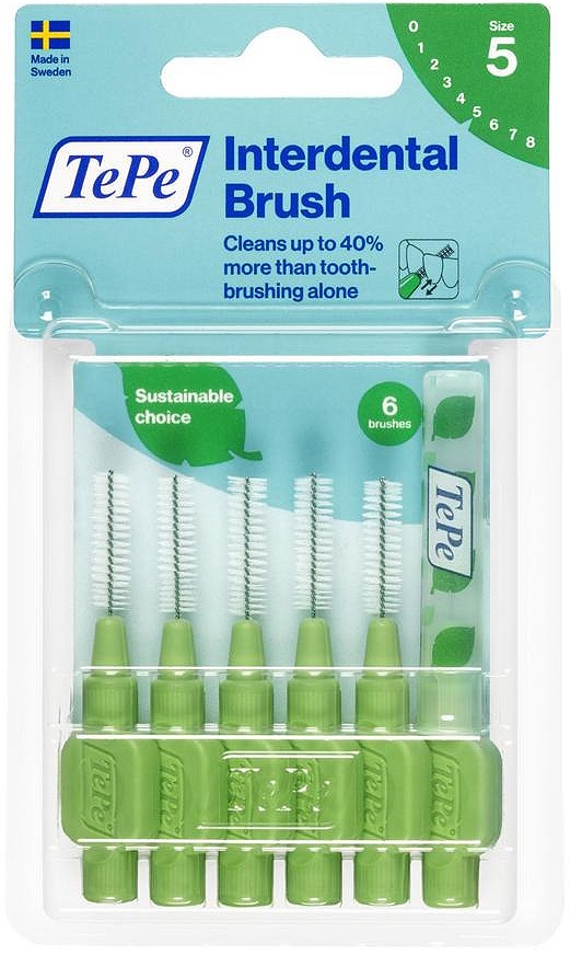 TePe Periuțe Interdentare Originale 0,8mm Verzi 6 Bucăți