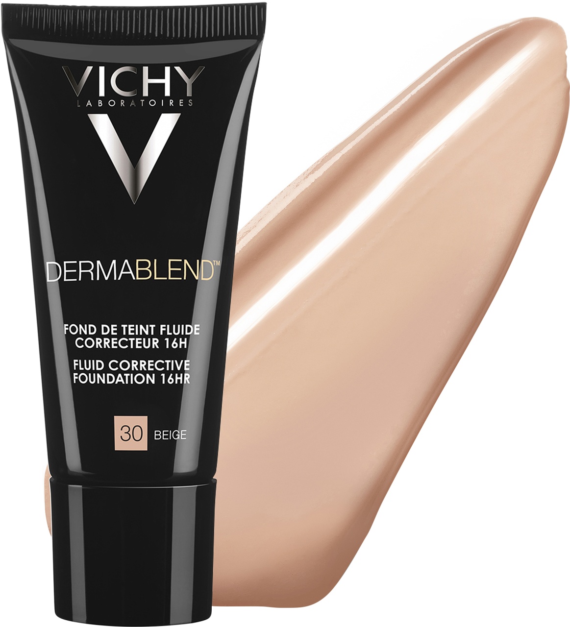 VICHY DERMABLEND Fond de ten fluid corector SPF28, nuanta 30 Beige, 30ml - imagine 4