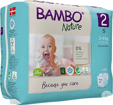 Bambo Nature Scutece Mărimea 2 S 3-6kg 30 Bucăți
