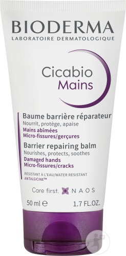Bioderma Cicabio Mains Balsam Barieră Reparatoare Mâini Deteriorate Micro-Fisuri Zgârieturi 50ml