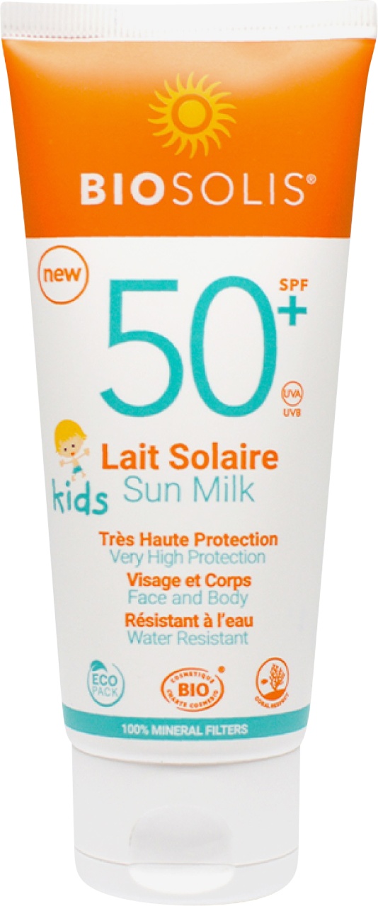 Biosolis Kids Lapte De Protecție Solară SPF50+ Față Și Corp 100ml