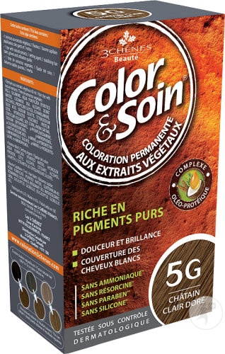 Color & Soin Vopsea Permanentă Cu Extracte Vegetale 5G Castaniu Deschis Auriu 1 Kit