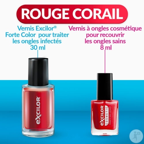Excilor Forte Color Roșu Pentru Micoză Unghială 30ml + Lac De Unghii 8ml