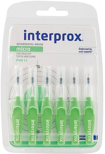 Interprox Premium Micro Periute Interdentare Verde 1.1 mm 6 Bucăți