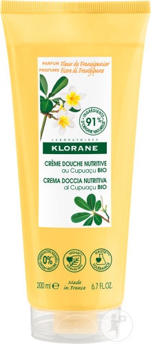 Klorane Cupuaçu Bio Cremă De Duș Nutritivă Cu Floare De Frangipani 200ml