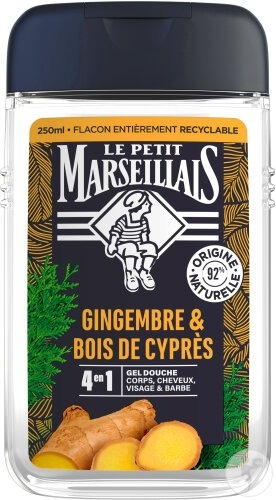 Le Petit Marseillais Gel De Duș Bărbați 4în1 Ghimbir Și Lemn De Chiparos Flacon 250ml