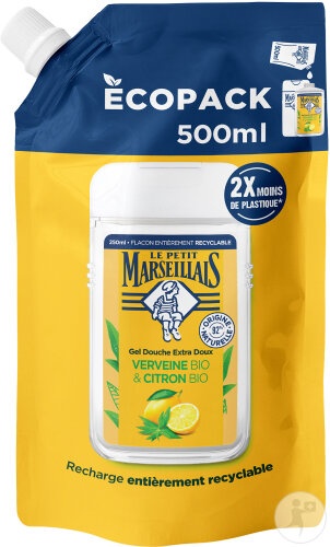 Le Petit Marseillais Reumplere Gel De Duș Extra Delicat Verbină Și Lămâie Bio 500ml