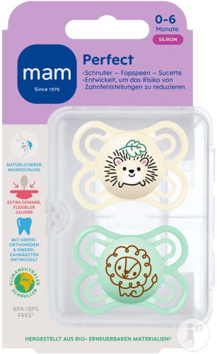 Mam Perfect Suzetă Silicon Bebeluși 0‑6 Luni Unisex 2 Bucăți