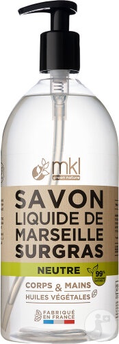 MKL Green Nature Săpun Lichid De Marsilia Surgras Neutru Pentru Corp/Mâini Cu Pompiță 1L