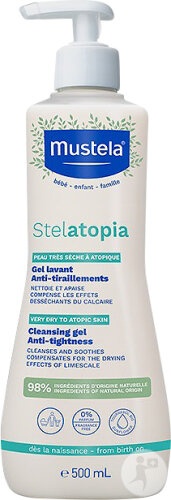 Mustela Bébé-Enfant Stelatopia Gel Duș Pentru Piele Atopica Flacon Cu Pompiță 500ml