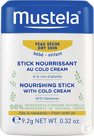 Mustela Stick Hrănitor Cu Cremă Pentru Buze Și Obraji Uscați 9,2g