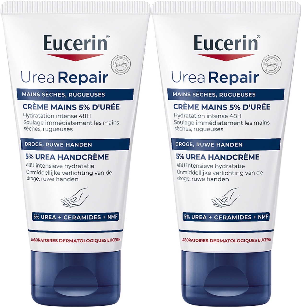 Eucerin UreaRepair Plus Cremă De Mâini 5% Uree Piele Uscată Și Aspră 2x75ml