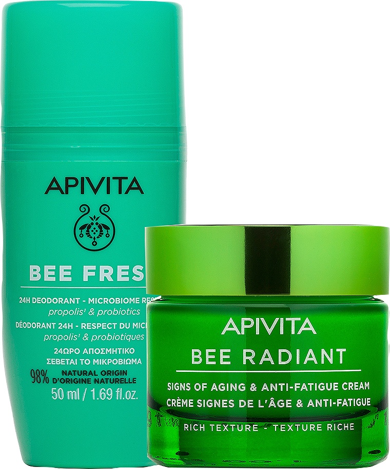 Apivita Bee Fresh 24h Deodorant + Bee Radiant Cremă Semne De Îmbătrânire