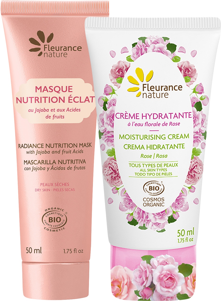 Fleurance Nature Nutrition Éclat Mască Bio + Cremă Hidratantă