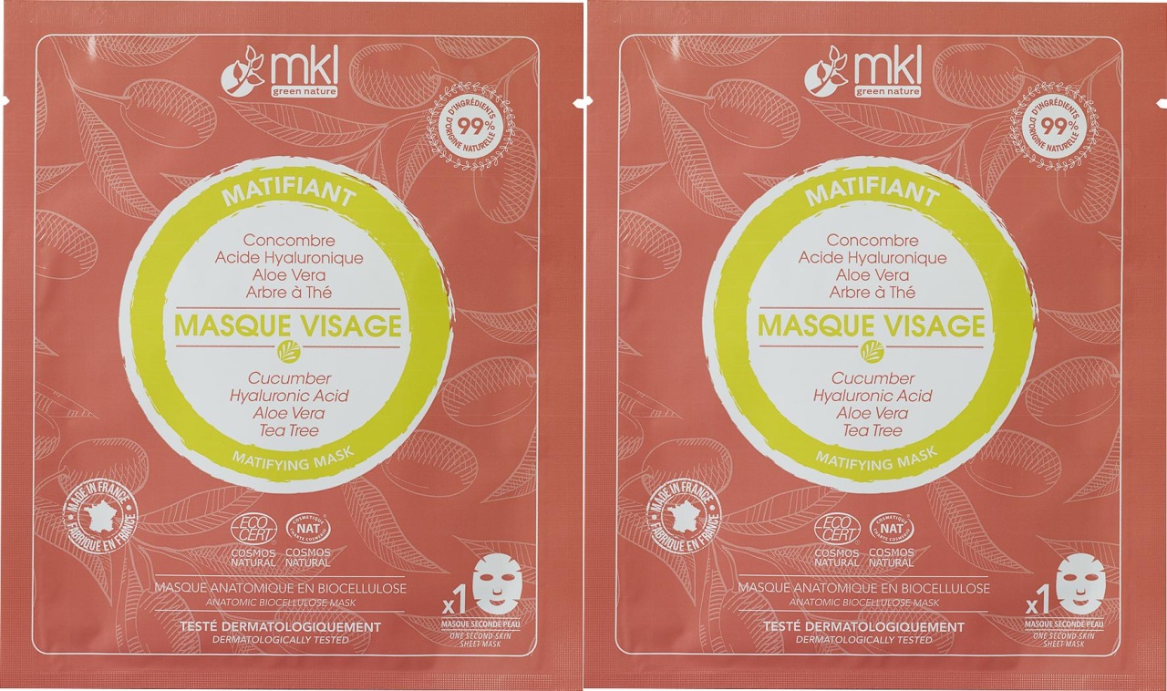 MKL Green Nature Mască Facială Cu Efect Matifiant 2x10ml