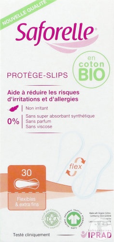 Saforelle Protecții Flexibile Și Extra-Subțiri Din Bumbac Bio 30 Bucăți