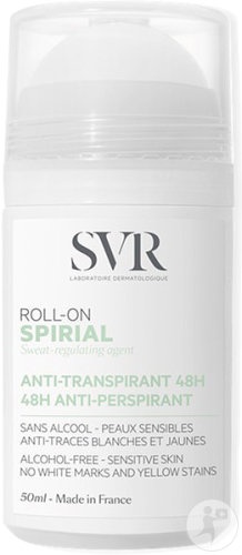 SVR Spirial Deodorant Antiperspirant 48h Fără Alcool Pentru Piele Sensibilă Roll-On 50ml