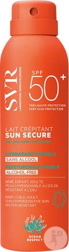 SVR Sun Secure Lapte Efervescent SPF50 Fără Alcool 200ml