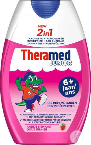 Theramed Junior 2in1 Pastă De Dinți +6 Ani Aroma De Capsuni 75ml