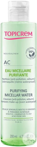 Topicrem AC Apă Micelară Purifiantă Ten Sensibil Mixt Spre Gras Cu Tendință Acneică Flacon 200ml