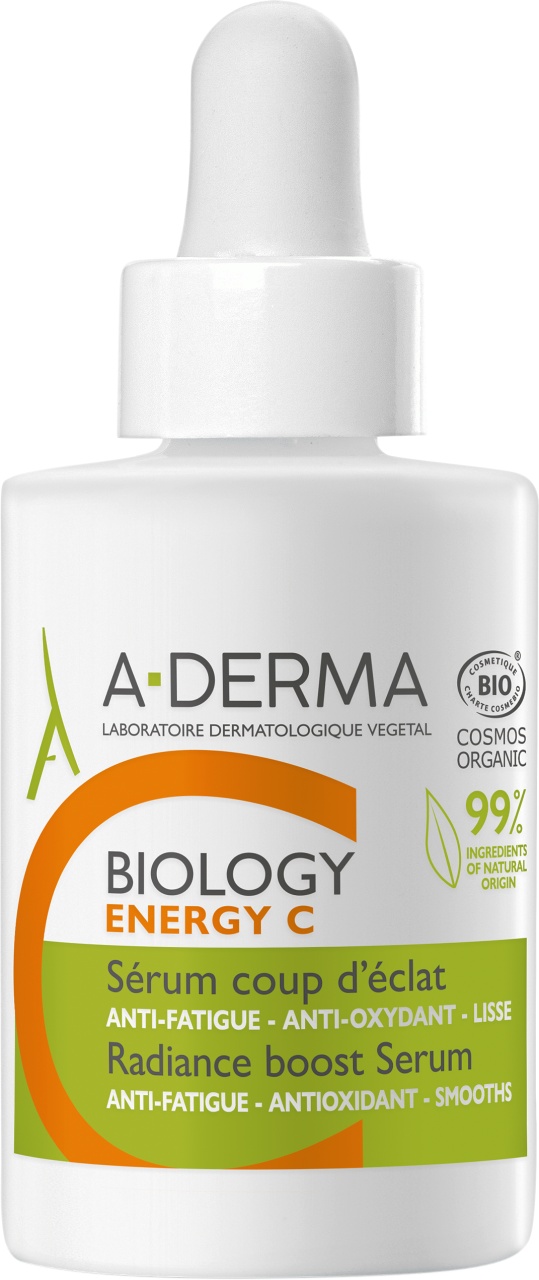 A-Derma Biology Energy C Ser Energizant Luminozitate Piele Obosită Mată Vitamina C 30ml