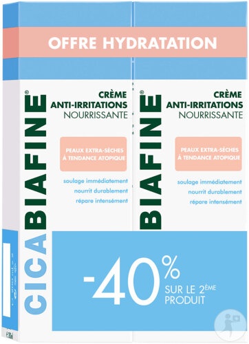 Cicabiafine Cremă Anti‑Iritații Hrănitoare Pentru Piele Extra‑Uscată Duopack 2x200ml