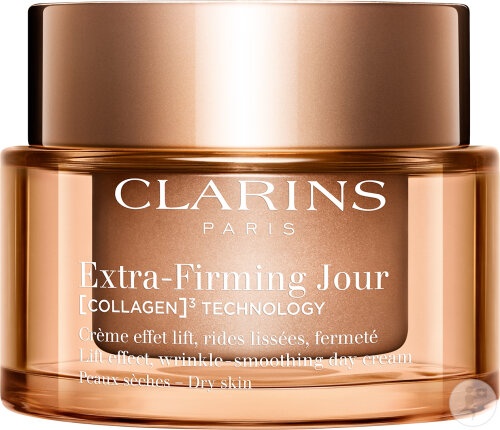 Clarins Extra-Firming Dry Skin Formulă Nouă Cremă De Zi Anti-Îmbătrânire Cu [COLLAGEN]³ Pentru Ten Uscat 50ml