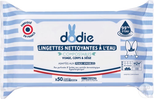Dodie Șervetele Curățare Cu Apă 50 De Bucăți
